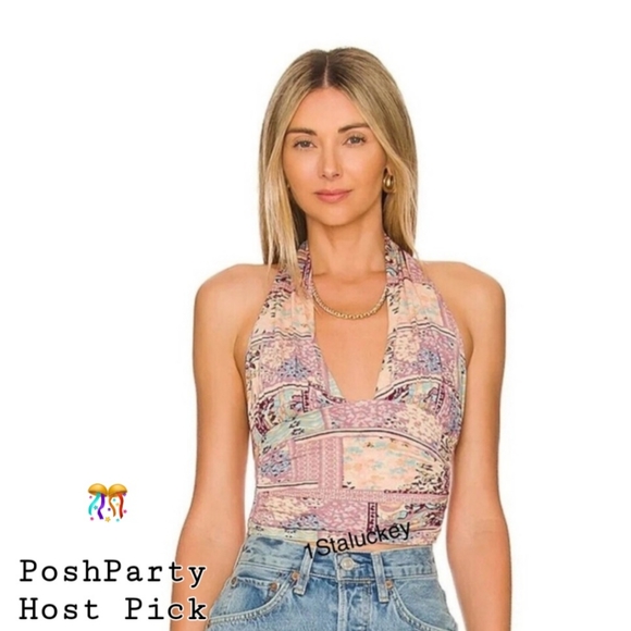 Free People Tops - Free People Liliac Combo Halter Top sz S